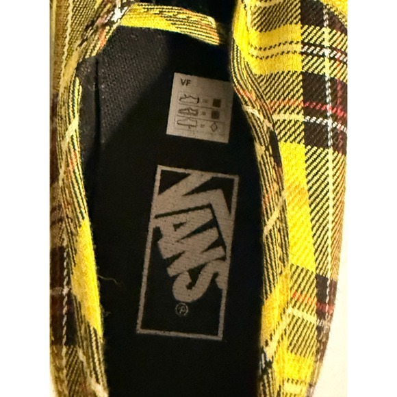 Vans Authentic Plaid Yellow Skate Shoes Sneakers Womens Size 10.5 Mens 9 - Picture 3 of 5